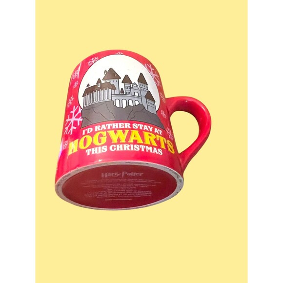 Harry Potter I’d Rather Stay At Hogwarts Christmas Coffee Mug Collectible Movie - Picture 6 of 7